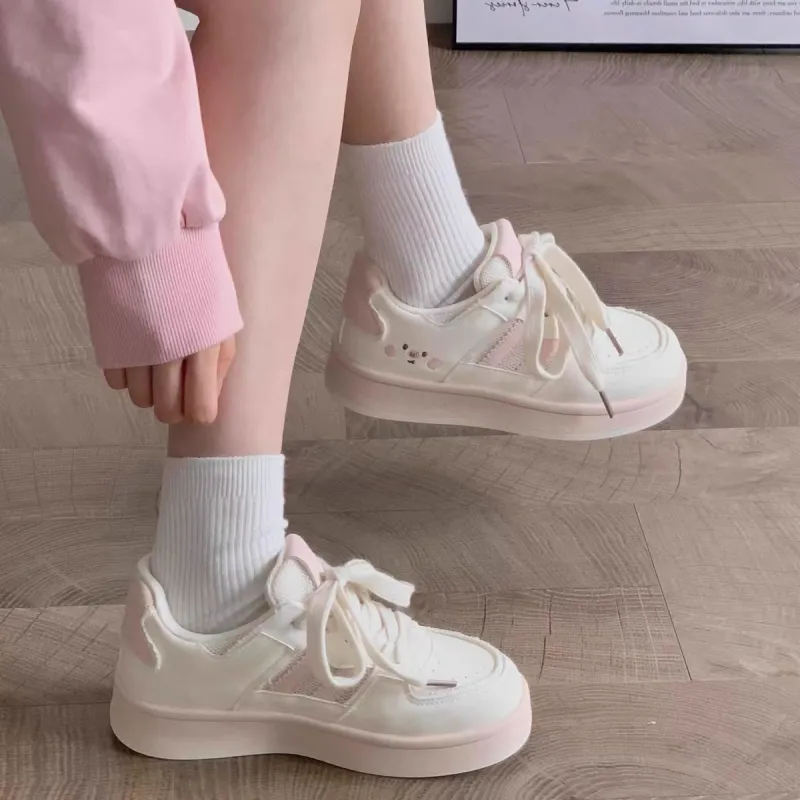 CHERRY&KALIKA Skateboard Shoes Women's Low Top Beige Yellow/Beige Blue/Beige Pink-1
