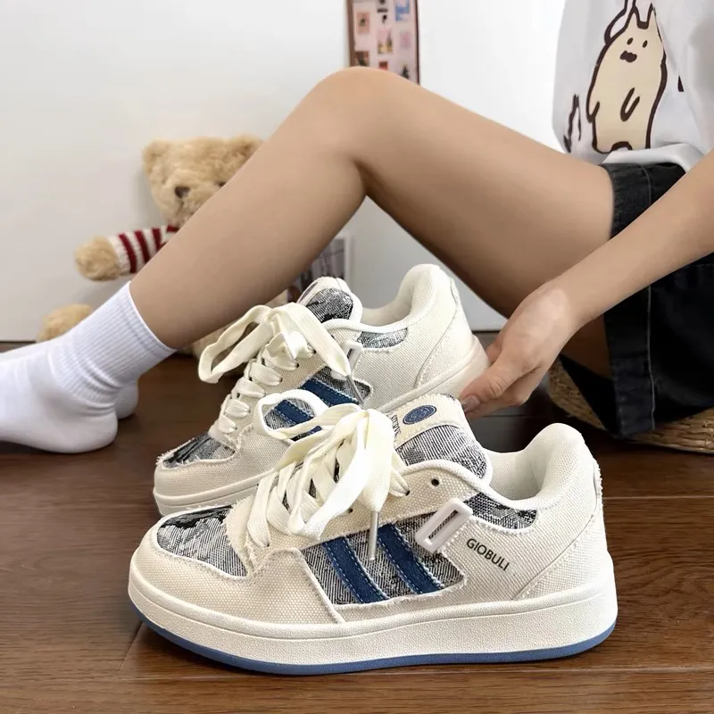 CHERRY&KALIKA Skateboard Shoes Women's Low Top Beige-4