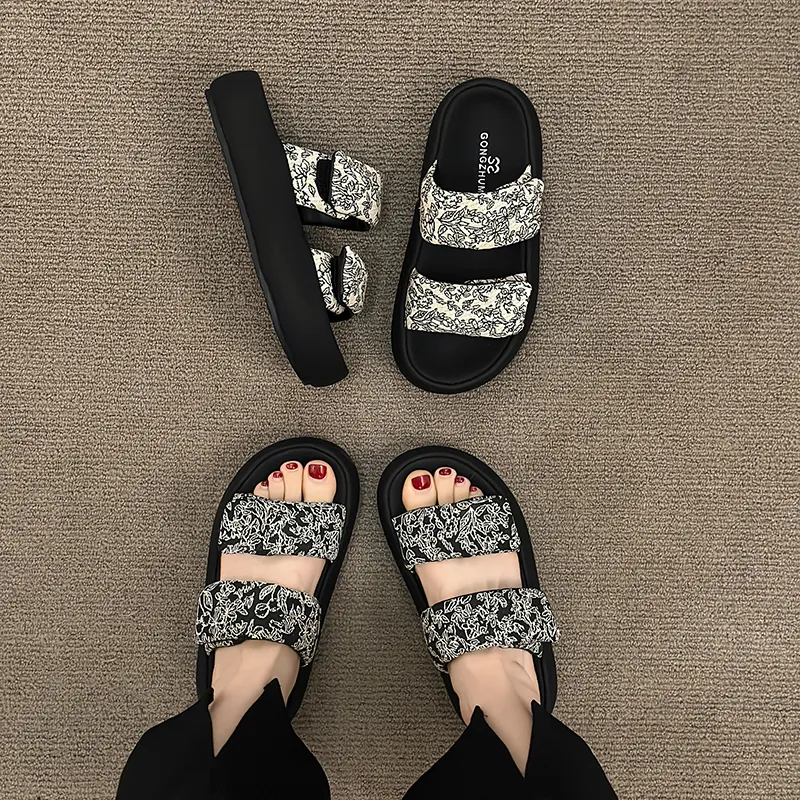 CHERRY&KALIKA Rubber Sole Slip Resistant Abrasion Resistant Slide Slippers Women's-5