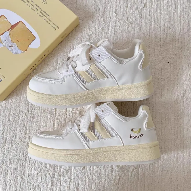 CHERRY&KALIKA Skateboard Shoes Women's Low Top Beige Yellow/Beige Blue/Beige Pink-10