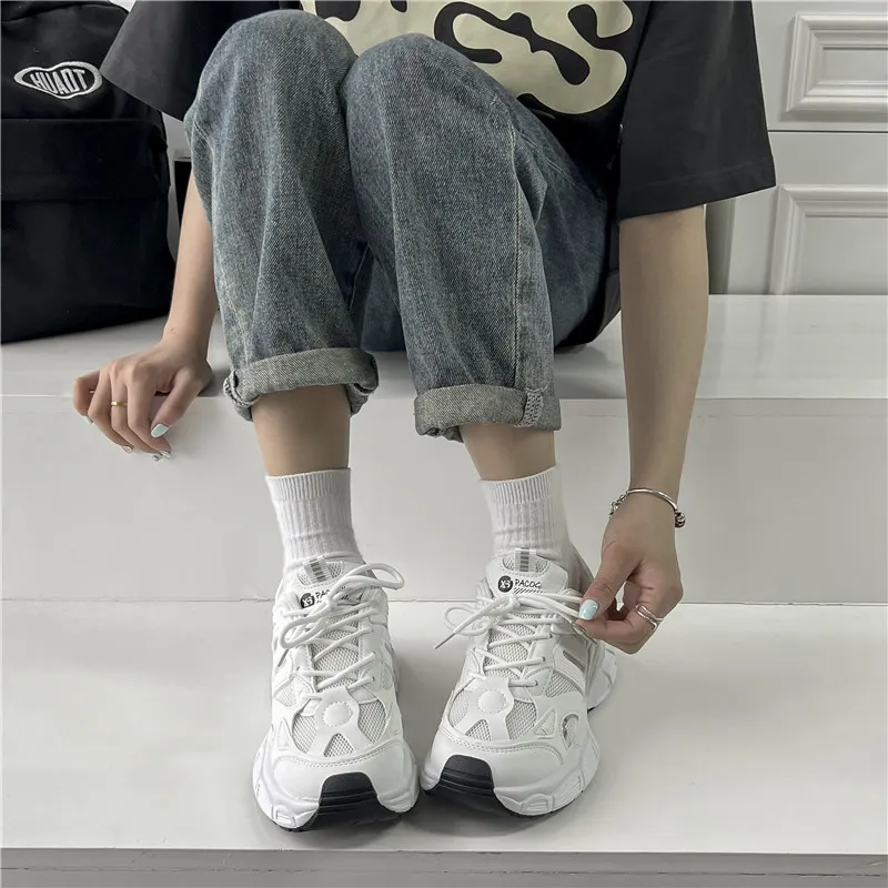 CHERRY&KALIKA Shock Absorbing, Non Slip, Wear Resistant, Breathable And Lightweight Low Top Chunky Sneakers Women's-6