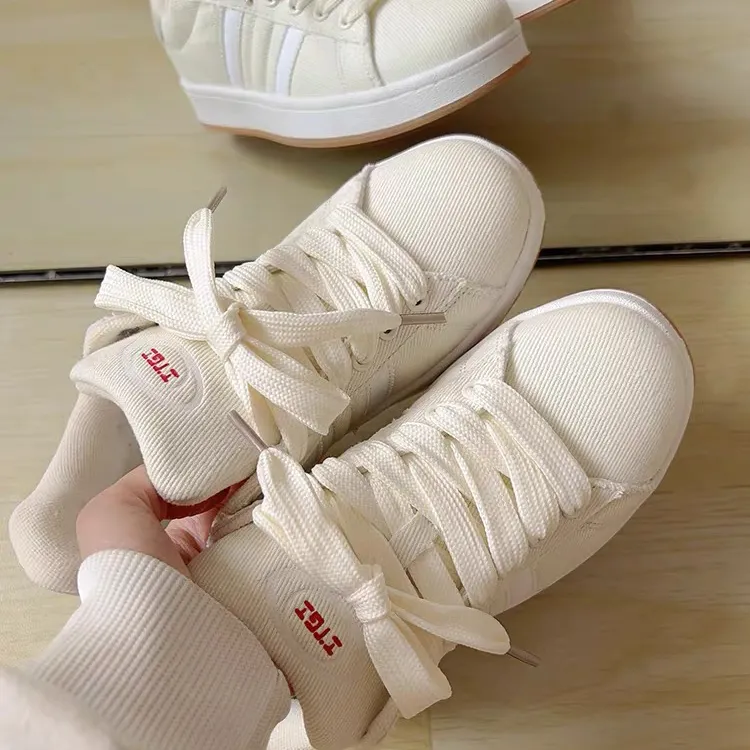 CHERRY&KALIKA Wear resistant, Lightweight, Breathable, And Non slip. Low Top Skateboard Shoes Unisex Beige-6