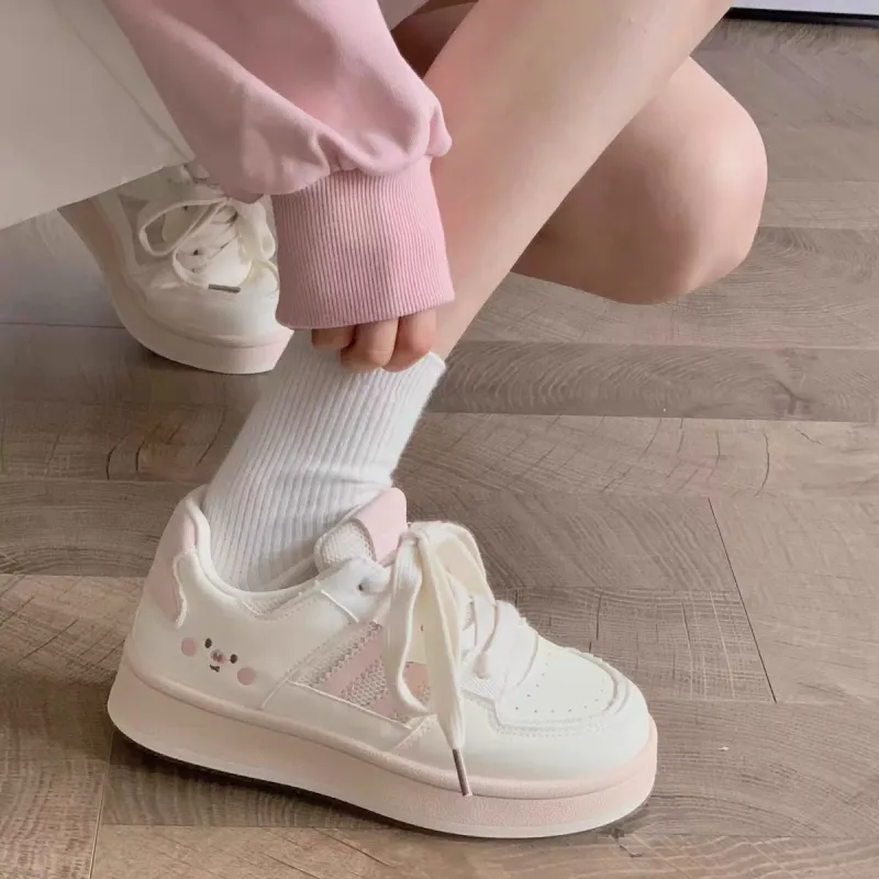 CHERRY&KALIKA Skateboard Shoes Women's Low Top Beige Yellow/Beige Blue/Beige Pink-3