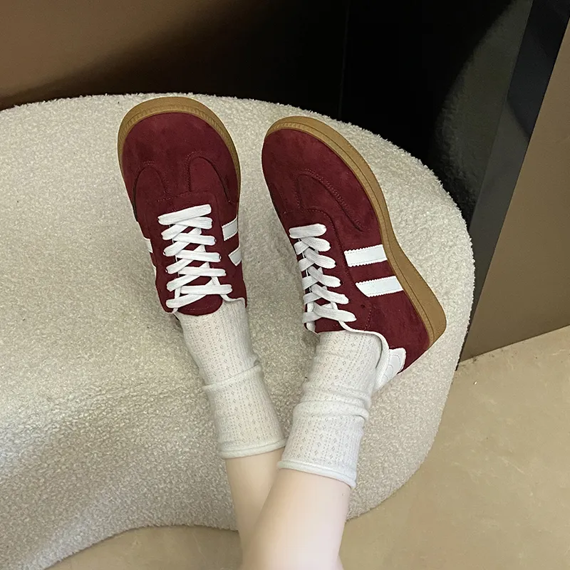 CHERRY&KALIKA Low Top Skateboard Shoes Unisex Red-3