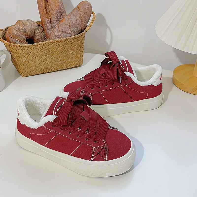 CHERRY&KALIKA Skateboard Shoes Women's Low Top Red-9