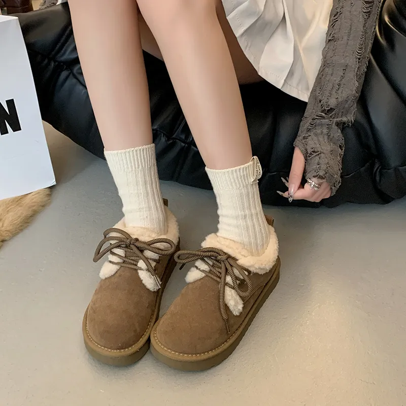 CHERRY&KALIKA Warm Wear Resistant Height Increasing Slip Resistant Coverage Ankle Length Snow Boots Women's-11