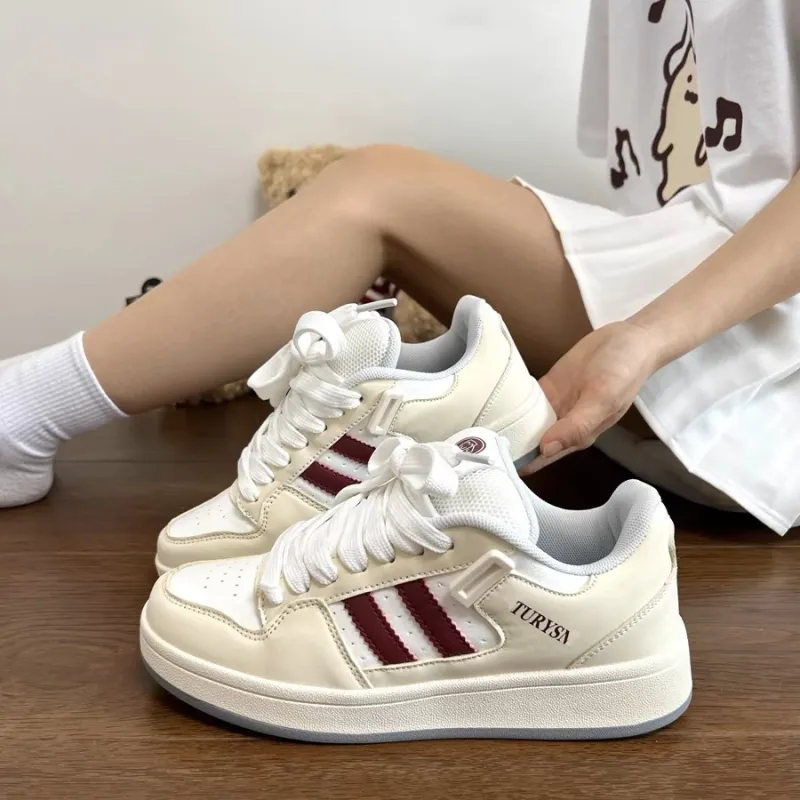 CHERRY&KALIKA Skateboard Shoes Women's Low Top Burgundy-5