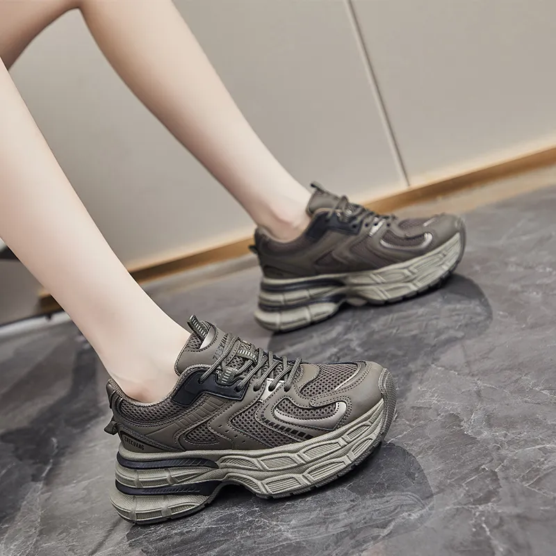 CHERRY&KALIKA Cushioning Impact-Resistant Wear-Resistant Breathable Slip-Resistant Low-Top Chunky Sneakers Women's-13