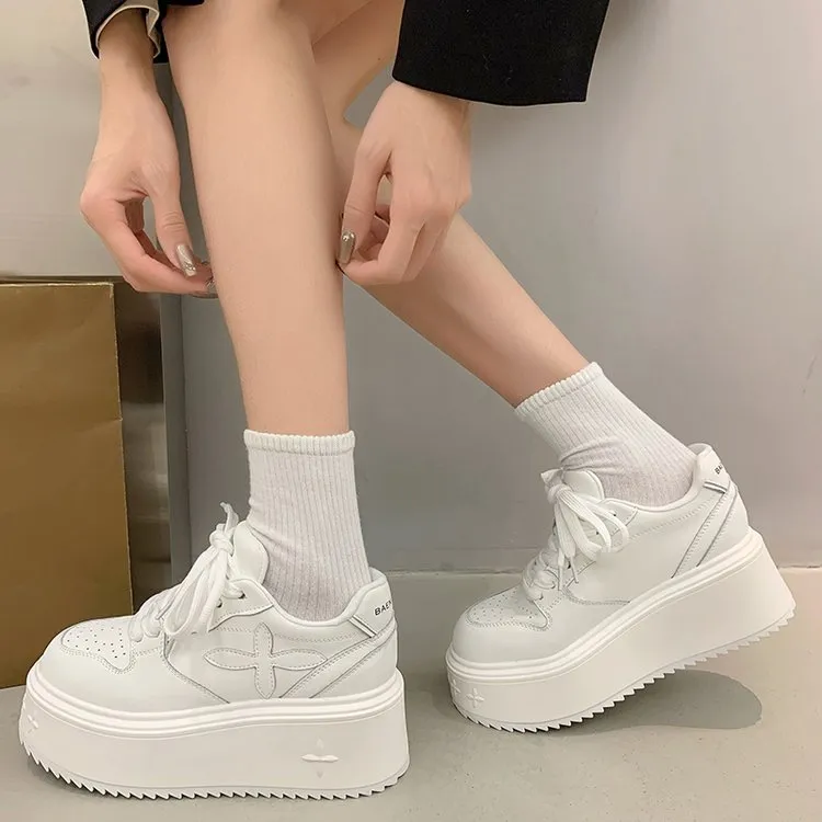 CHERRY&KALIKA Slip Resistant, Abrasion Resistant, Lightweight, Breathable Low Top Skateboard Shoes Women's White-3