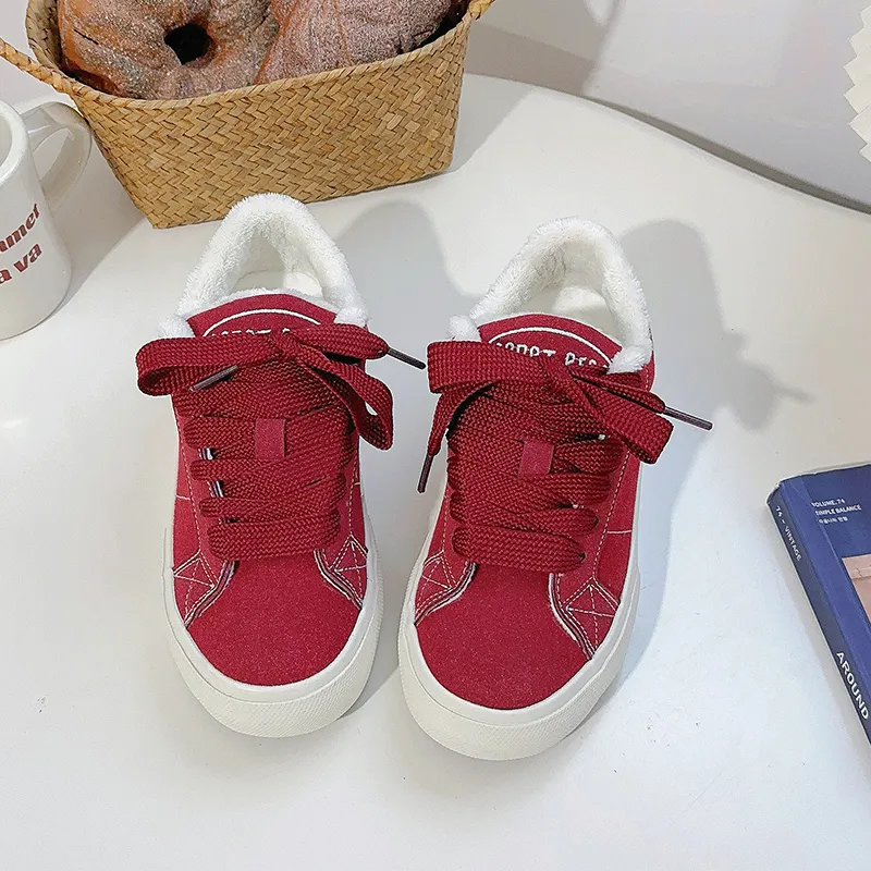 CHERRY&KALIKA Skateboard Shoes Women's Low Top Red-8