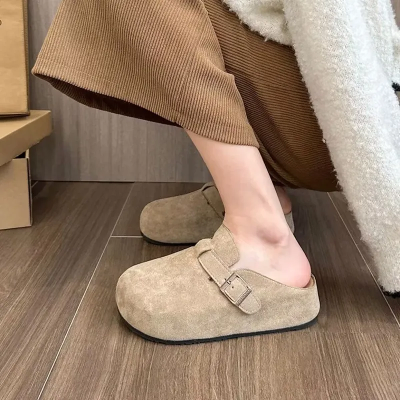 CHERRY&KALIKA Abrasion Resistant Slip Resistant Closed Toe Slippers Women's Khaki-3