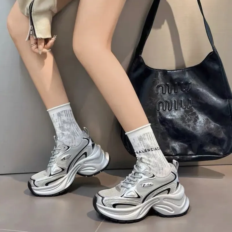 CHERRY&KALIKA Cushioning Anti-Slip Wear-Resistant Breathable Coverage Impact-Resistant Low-Top Chunky Sneakers Women's-4