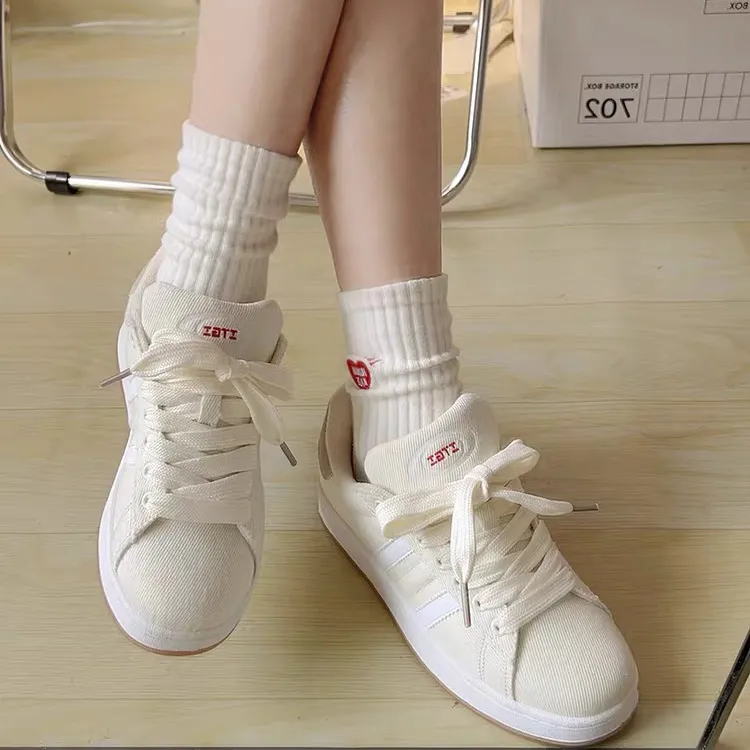 CHERRY&KALIKA Wear resistant, Lightweight, Breathable, And Non slip. Low Top Skateboard Shoes Unisex Beige-4