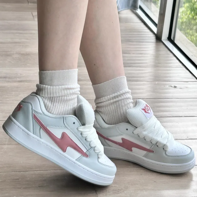 CHERRY&KALIKA Anti-Slip Wear-Resistant Lightweight Breathable Height Increasing Low-Top Skateboard Shoes Women's-7