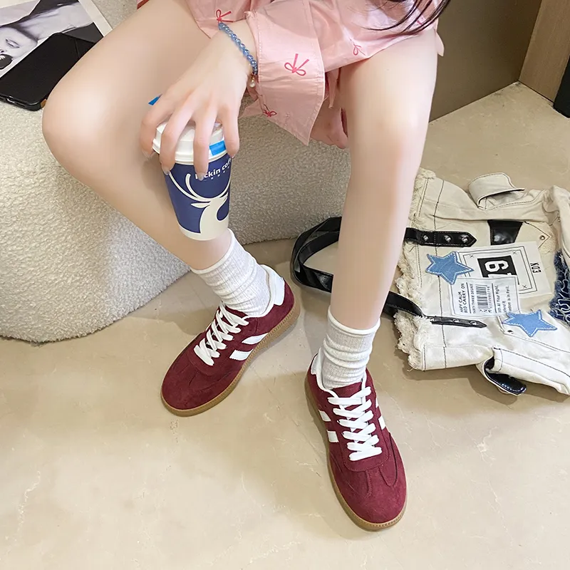 CHERRY&KALIKA Low Top Skateboard Shoes Unisex Red-5
