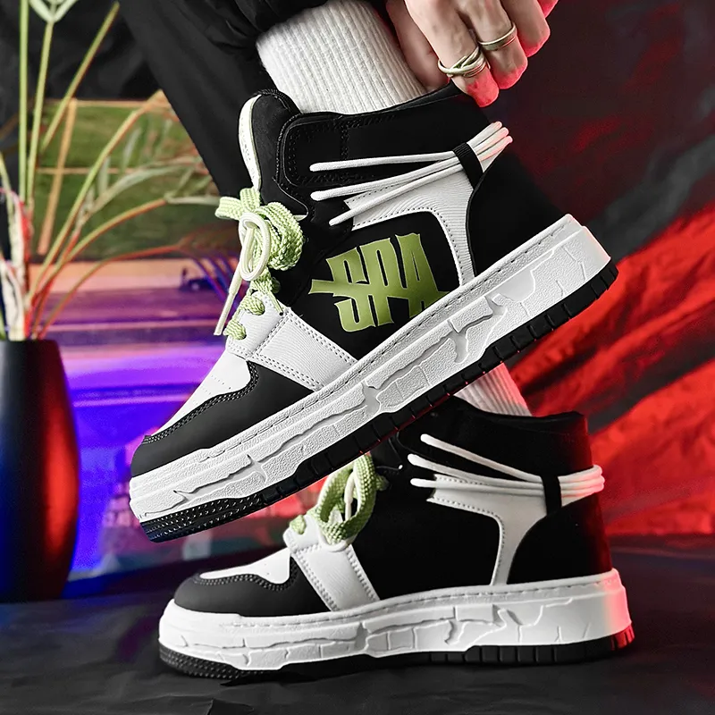 CHERRY&KALIKA Slip Resistant, Abrasion Resistant, Breathable High Top Skateboard Shoes Men's-5