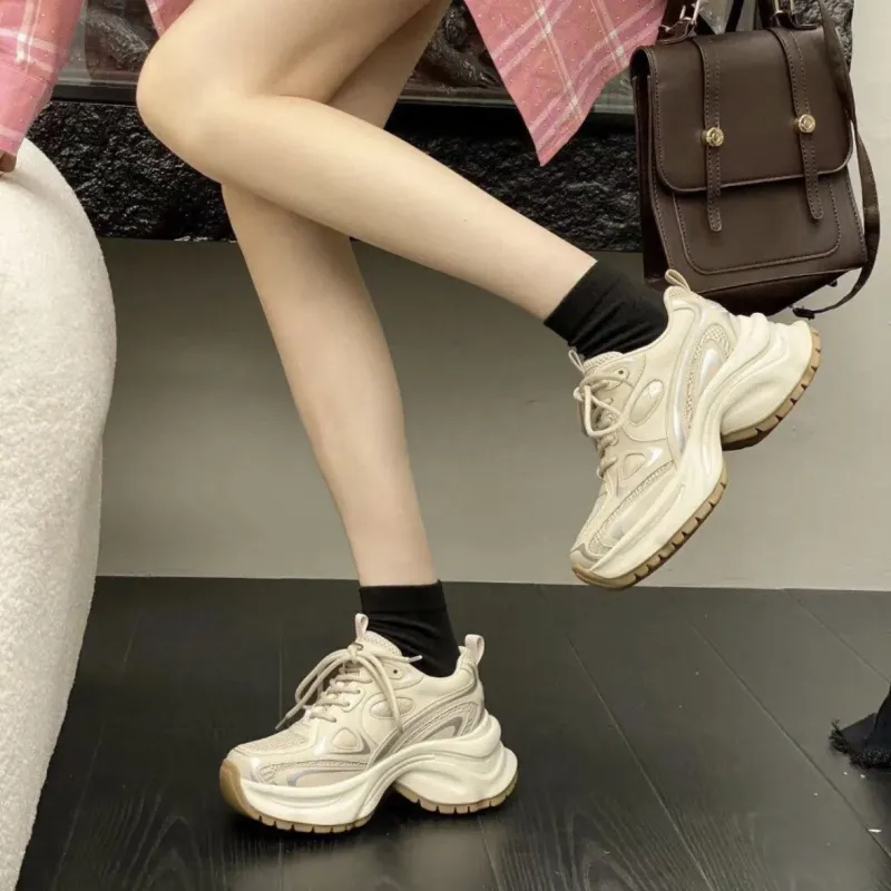 CHERRY&KALIKA Cushioning Anti-Slip Wear-Resistant Breathable Coverage Impact-Resistant Low-Top Chunky Sneakers Women's-7