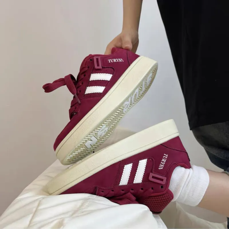 CHERRY&KALIKA Skateboard Shoes Unisex Low Top Burgundy-12