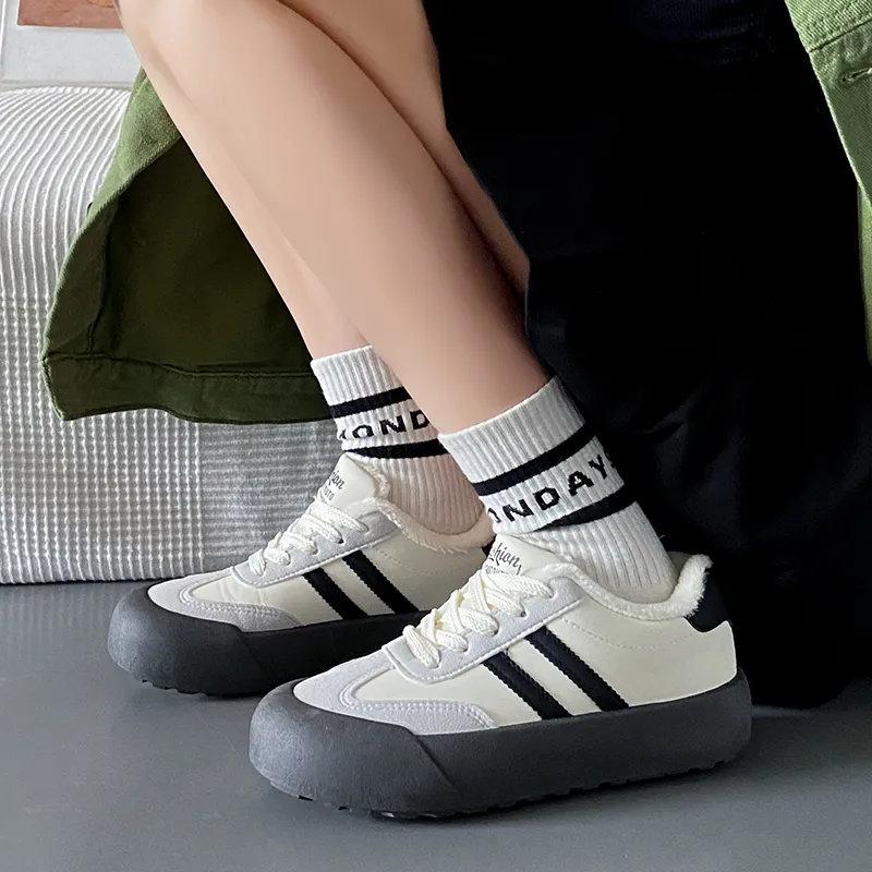 CHERRY&KALIKA Coverage Thermal Slip Resistant Abrasion Resistant Height Increasing Low Top Skateboard Shoes Women's-2