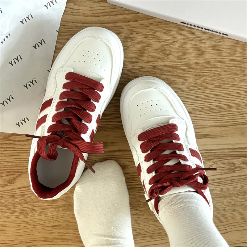 CHERRY&KALIKA Anti Slip Wear Resistant Lightweight Breathable Height Increasing Low Top Skateboard Shoes Women's-4