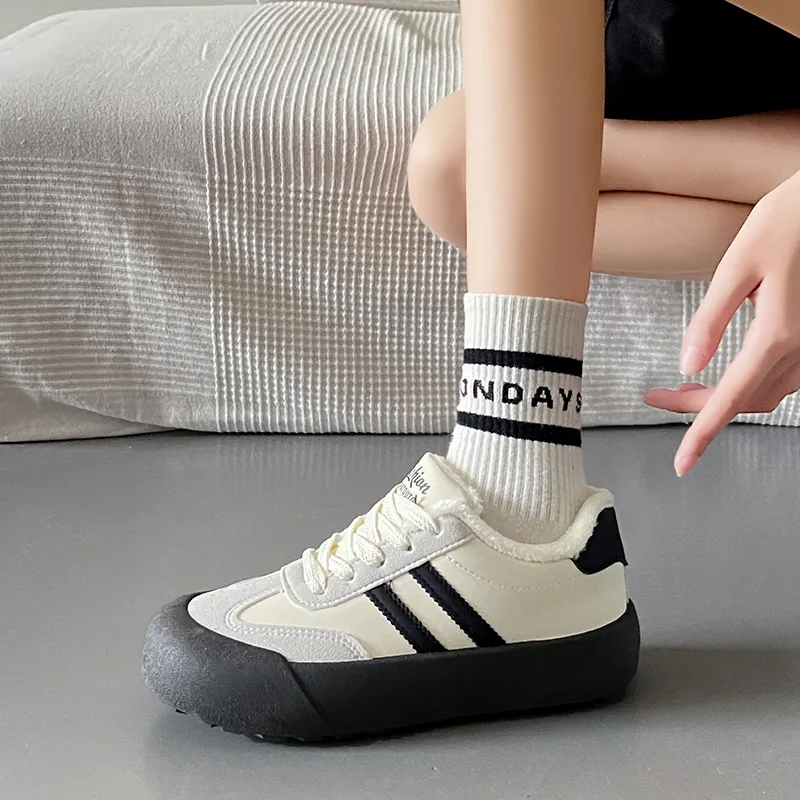 CHERRY&KALIKA Coverage Thermal Slip Resistant Abrasion Resistant Height Increasing Low Top Skateboard Shoes Women's-1