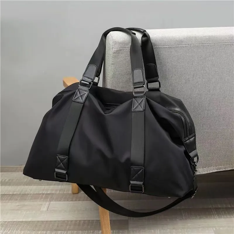 Old Man's Head Fabric Travel Bag Men's Black-6