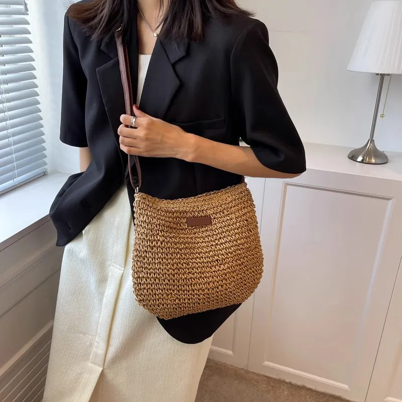 Old Man's Head Fabric Crossbody Bag Women's Beige/Light Brown-11