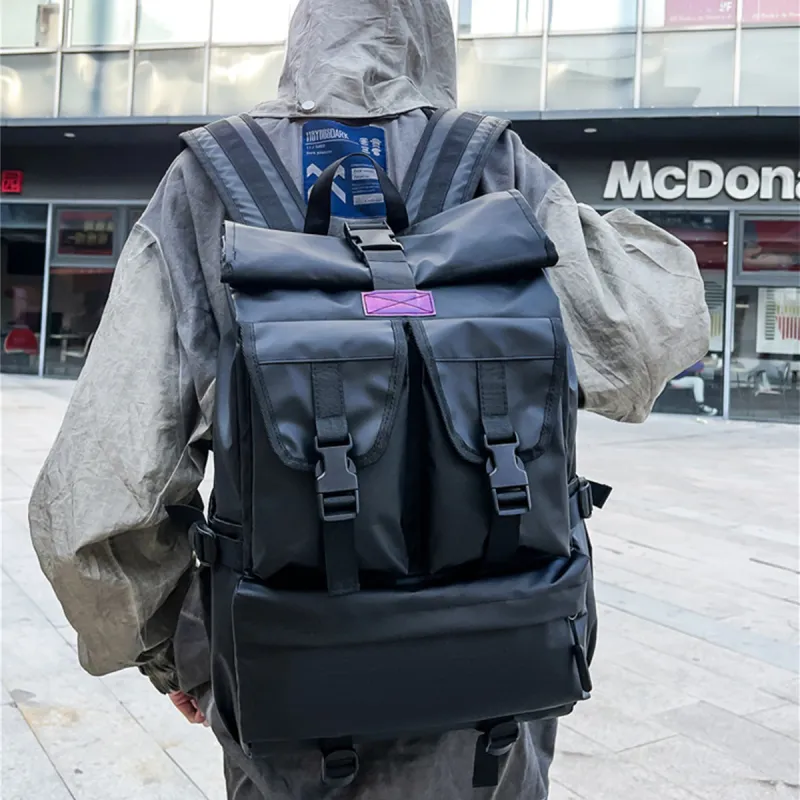 Old Man's Head Fabric Backpack Men's Black-1