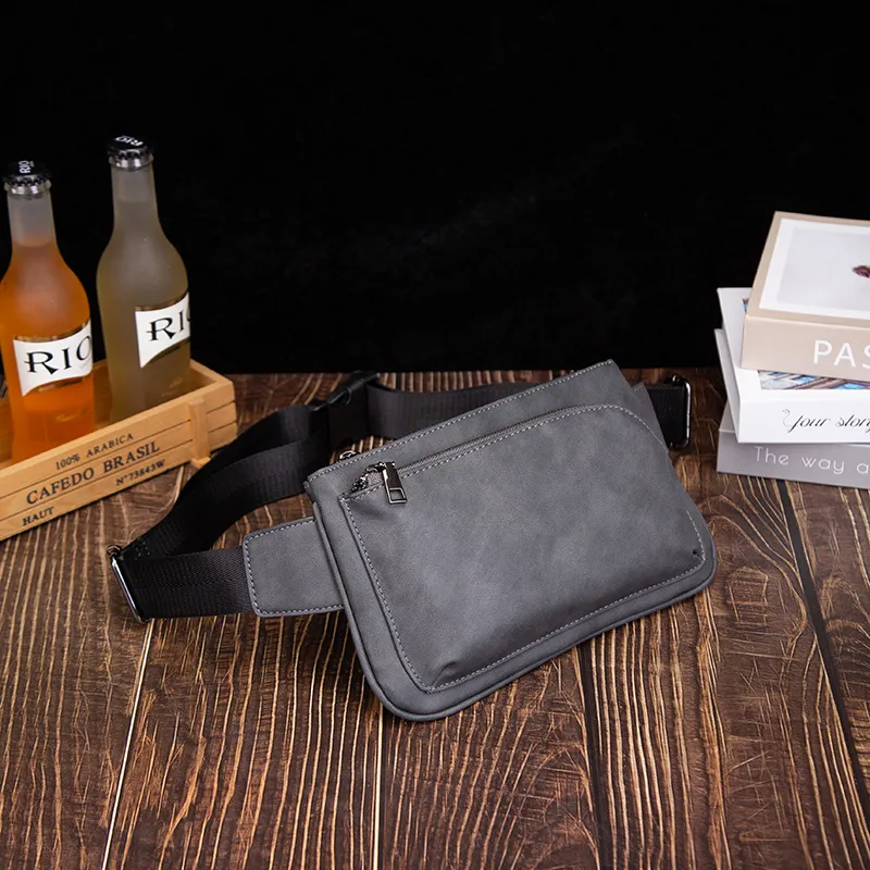 Old Man's Head Synthetic Leather Sling Bag Men's Pattern Black/Gray-10