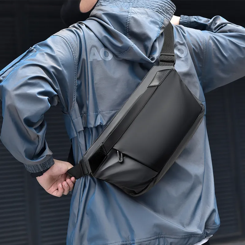 Old Man's Head Fabric Sling Bag Regular Men's Black/Gray-10