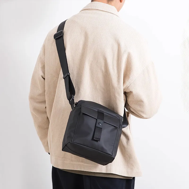 Old Man's Head Synthetic Leather Shoulder Bag, Crossbody Bag Regular Men's Black-1