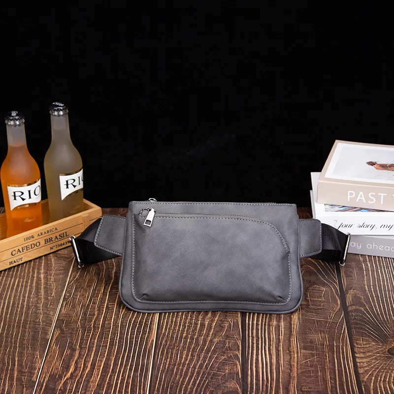 Old Man's Head Synthetic Leather Sling Bag Men's Pattern Black/Gray-9
