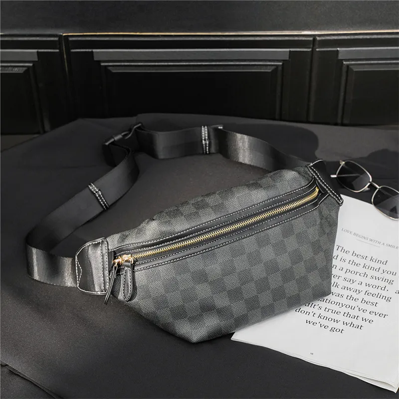 Old Man's Head Synthetic Leather Sling Bag Men's Black-4