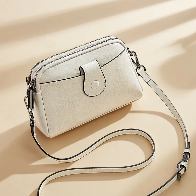 Old Man's Head Split Cow Leather Shoulder Bag, Crossbody Bag Regular Women's Black/White-12