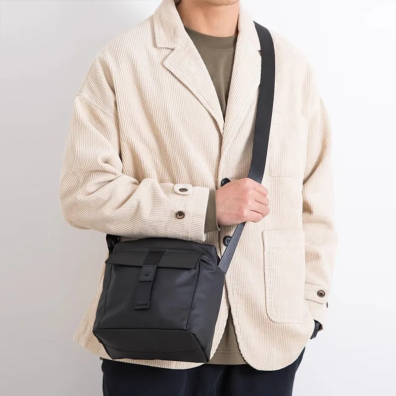 Old Man's Head Synthetic Leather Shoulder Bag, Crossbody Bag Regular Men's Black-2