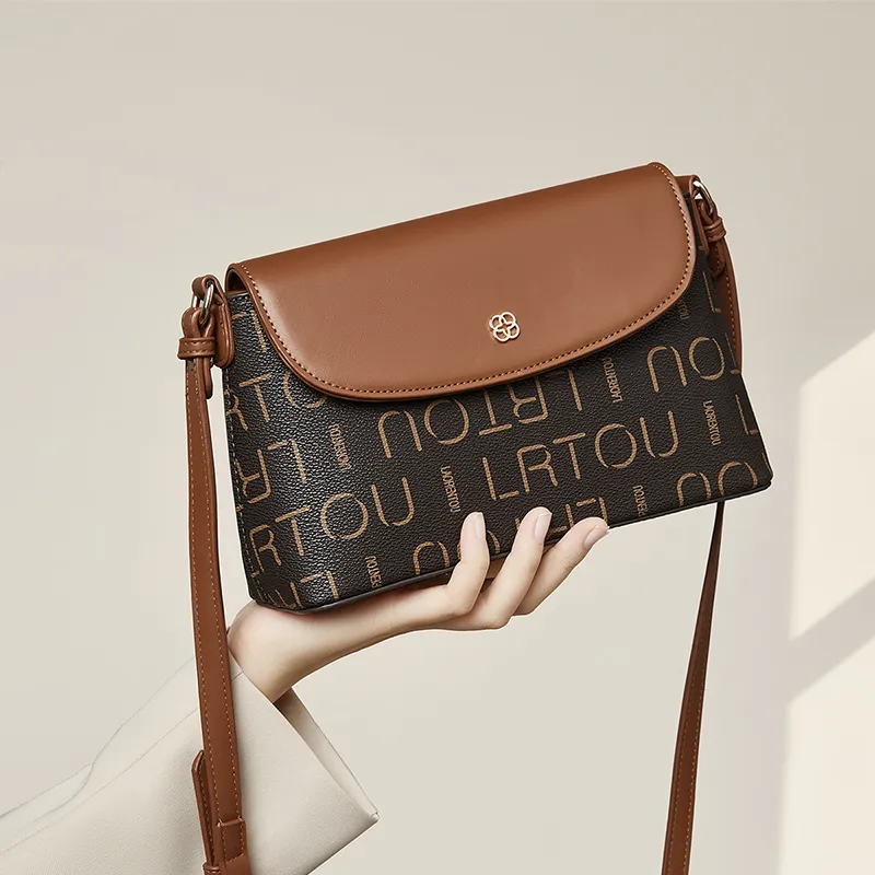 Old Man's Head Synthetic Leather Shoulder Bag Women's Coffee-4