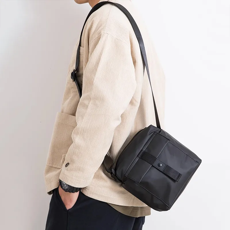 Old Man's Head Synthetic Leather Shoulder Bag, Crossbody Bag Regular Men's Black-4