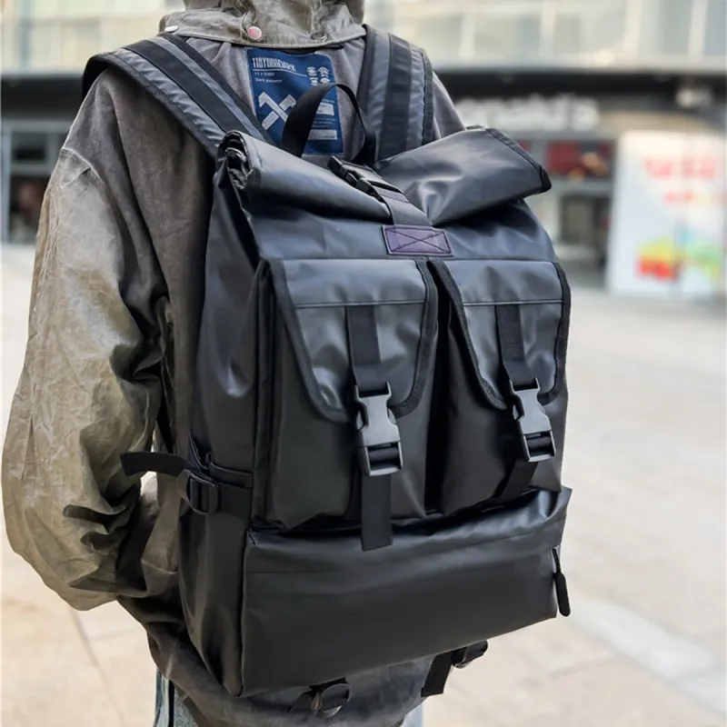 Old Man's Head Fabric Backpack Men's Black-2
