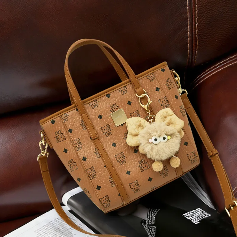 Old Man's Head Synthetic Leather Shoulder Bag, Crossbody Bag, Handbag Regular Women's Brown/Pink-6