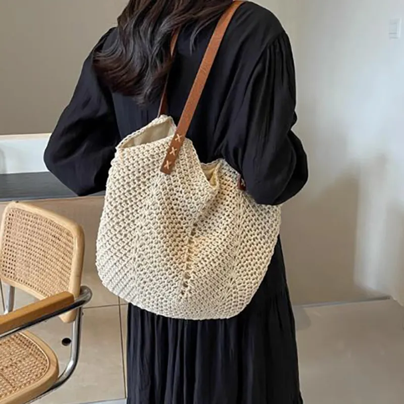 Old Man's Head Fabric Tote Bag, Shoulder Bag Women's Ecru/Khaki-6