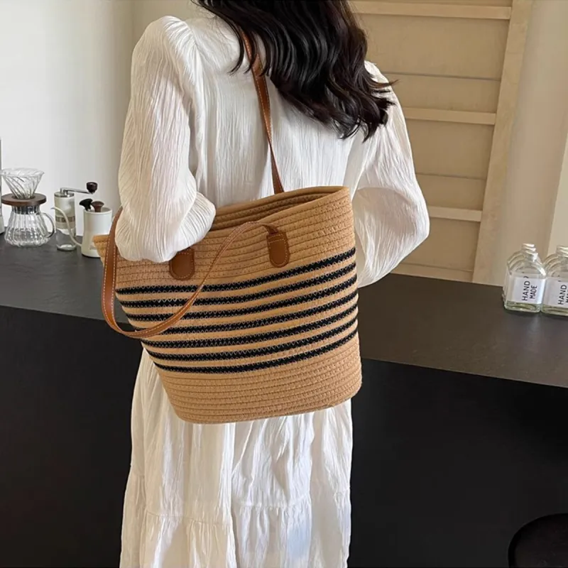 Old Man's Head Fabric Shoulder Bag Regular Women's Ecru/Khaki-11