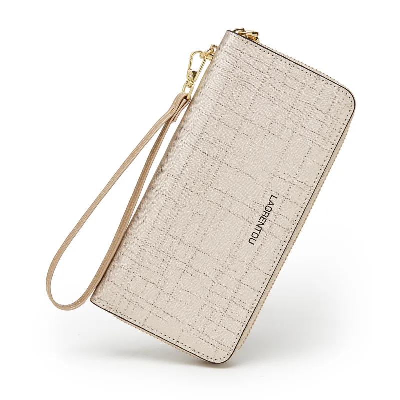 Old Man's Head Cow Leather With Synthetic Leather Wallet Women's Gold/Rose Gold-1