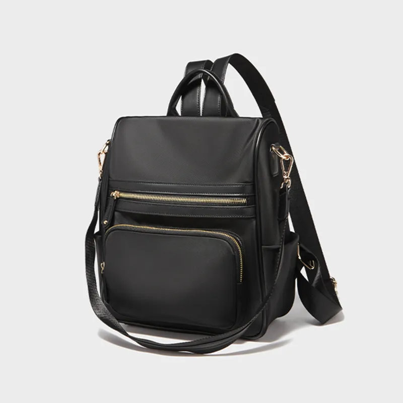 Old Man's Head Fabric Backpack Regular Women's Black-5