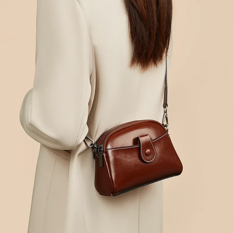 Old Man's Head Split Cow Leather Shoulder Bag, Crossbody Bag Regular Women's Black/White-17