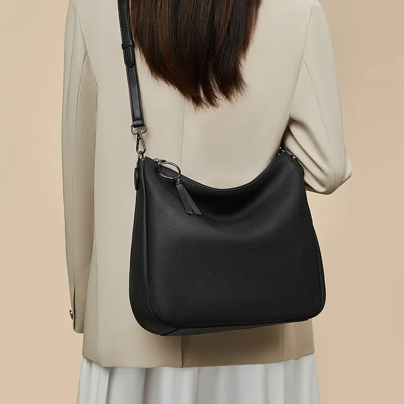 Old Man's Head Synthetic Leather Shoulder Bag Regular Women's Black/Gray Blue/Elephant Gray-14