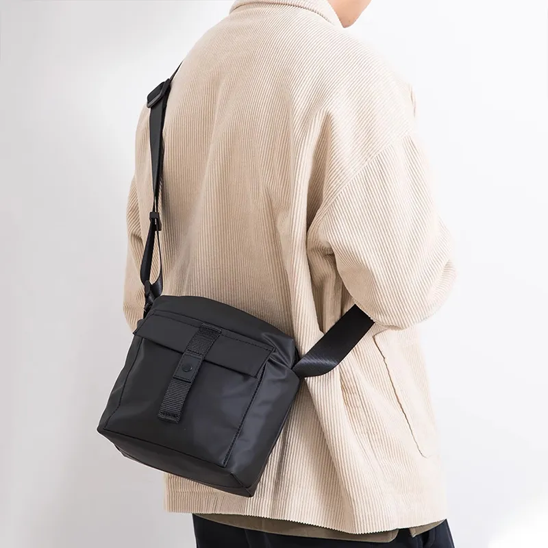 Old Man's Head Synthetic Leather Shoulder Bag, Crossbody Bag Regular Men's Black-5