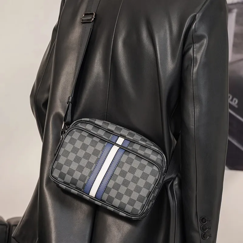 Old Man's Head Synthetic Leather Shoulder Bag Regular Men's Black-1