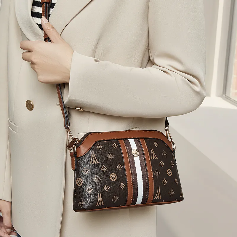 Old Man's Head Synthetic Leather Crossbody Bag Regular Women's Coffee/apricot-7