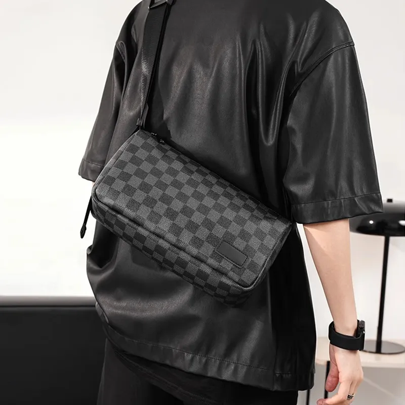 Old Man's Head Synthetic Leather Shoulder Bag Regular Men's Black-13