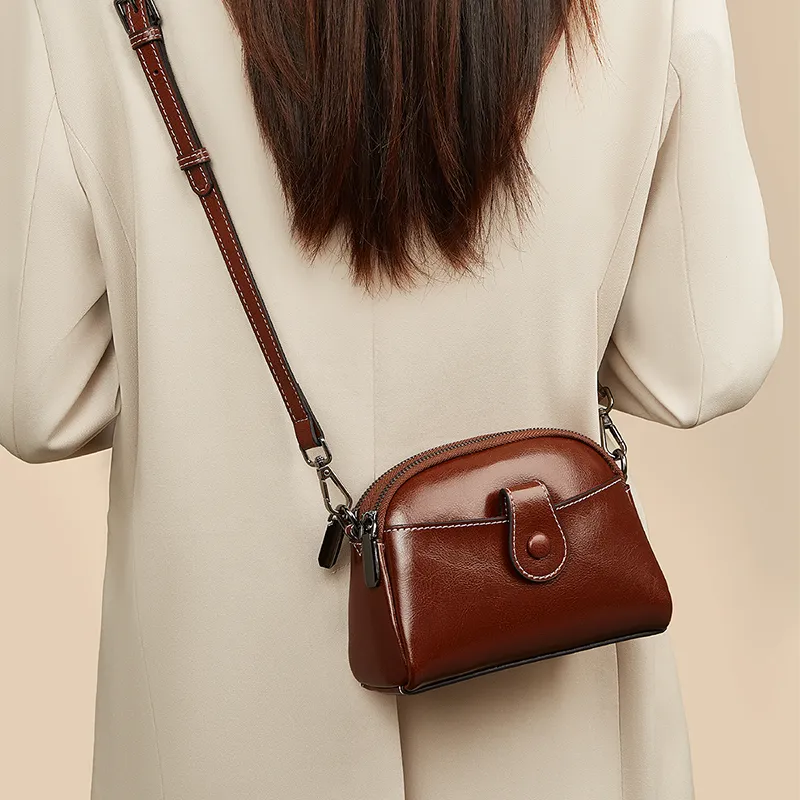 Old Man's Head Split Cow Leather Shoulder Bag, Crossbody Bag Regular Women's Black/White-16